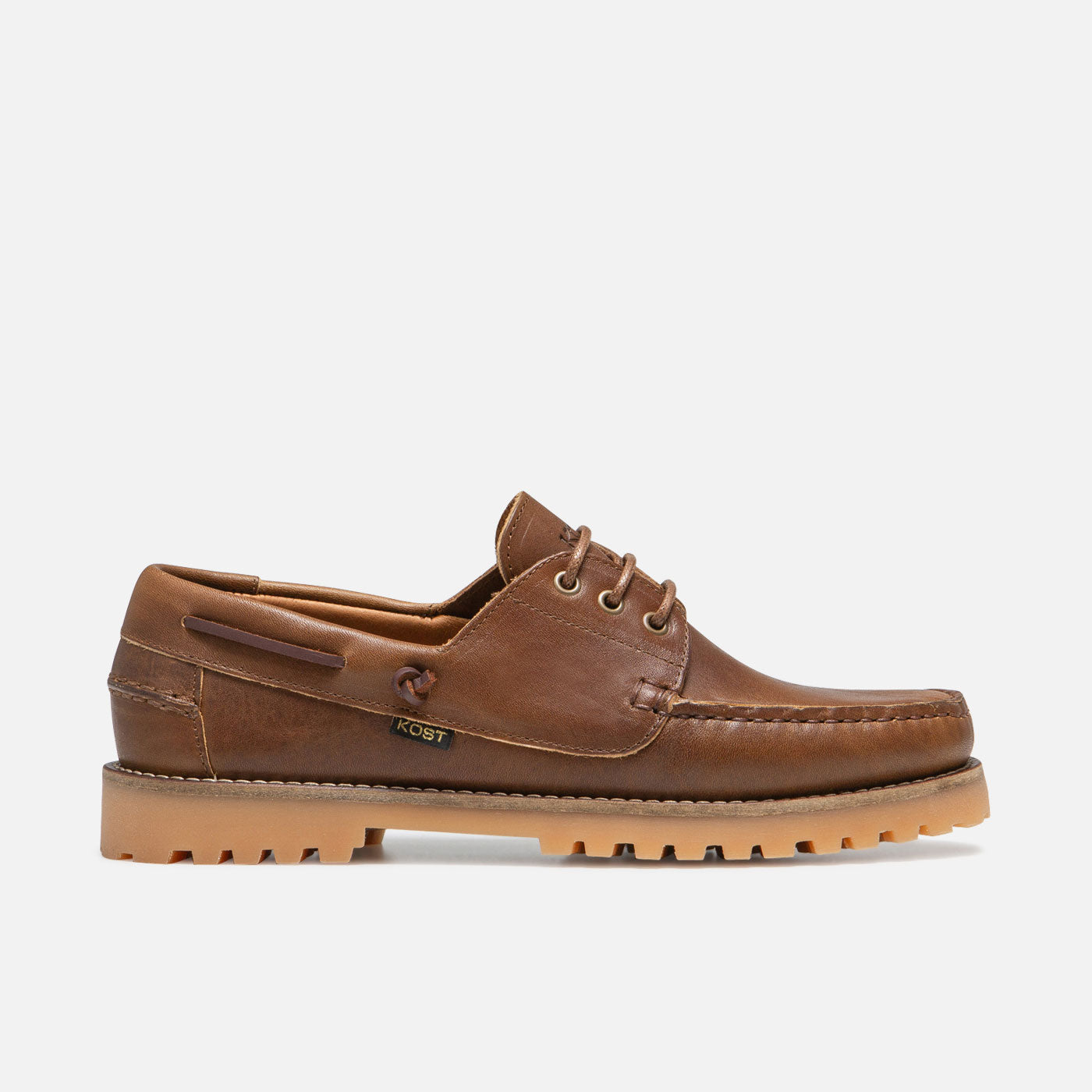 Men's Boat Shoes with Camel Leather Lug Sole | STONE SU – KOST
