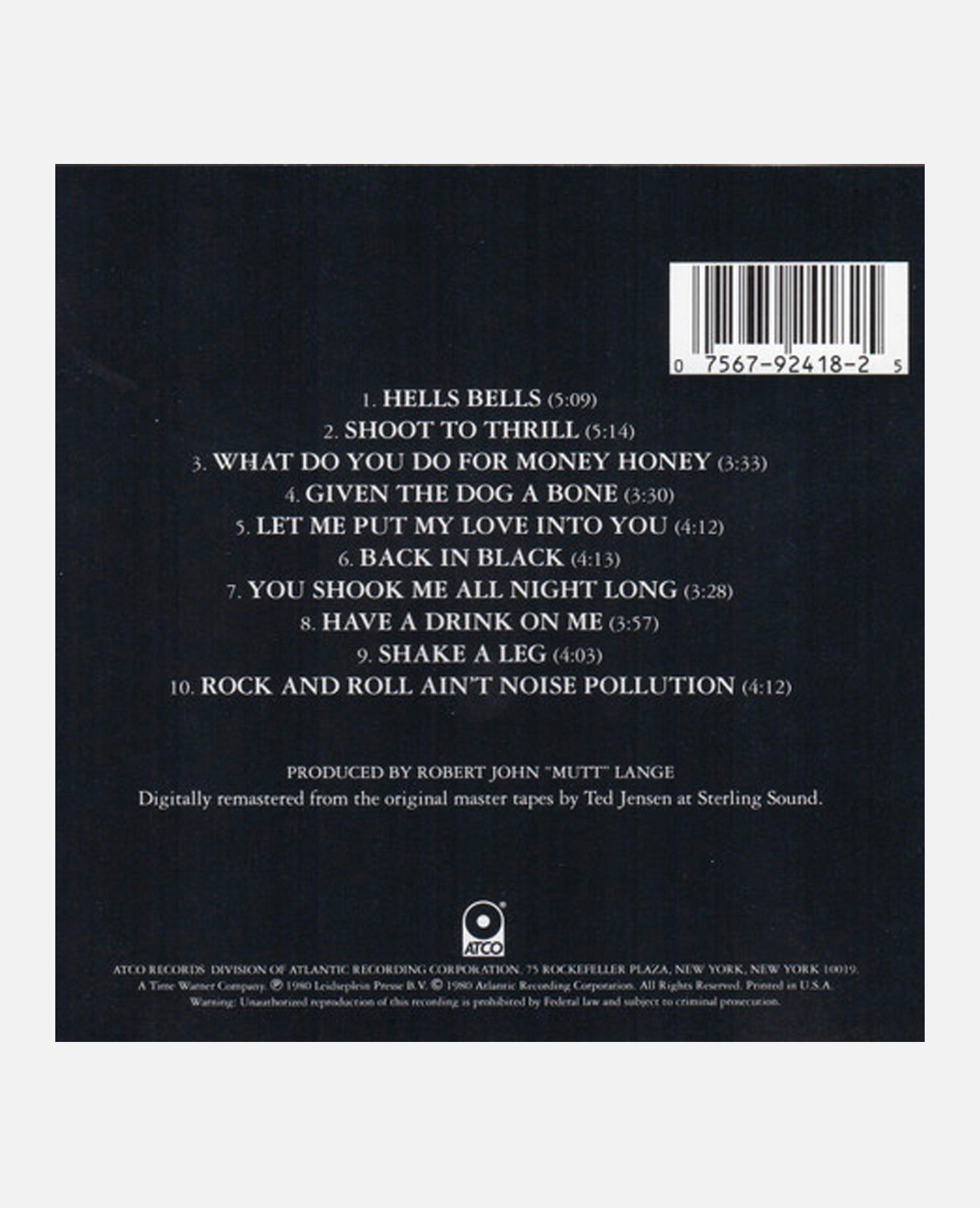 BACK IN BLACK _ - KOST